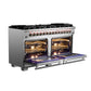 FORNO Capriasca 60" 8.64 cu. ft. Dual Fuel Range with 10 Italian Burners in Stainless Steel, FFSGS6187-60