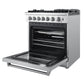 FORNO Lazio 30" 4.32 cu. ft. Dual Fuel Range with 5 Italian Burners in Stainless Steel, FFSGS6196-30