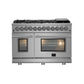 FORNO Massimo 48″ 6.58 cu. ft. Freestanding Gas Range with 8 Sealed Burners, Air Fryer Kit, Wok Support & Griddle in Stainless Steel, FFSGS6239-48