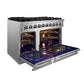 FORNO Massimo 48″ 6.58 cu. ft. Freestanding Gas Range with 8 Sealed Burners, Air Fryer Kit, Wok Support & Griddle in Stainless Steel, FFSGS6239-48