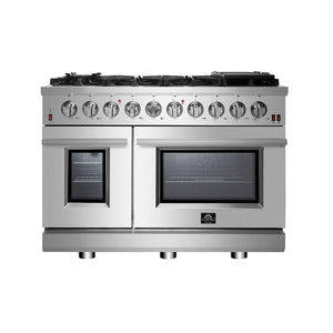 FORNO Appliance Package - 48" Gas Range, Wall Mount Range Hood, AP-FFSGS6239-48