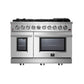 FORNO Appliance Package - 48" Gas Range, Range Hood, 36" Refrigerator, Dishwasher, AP-FFSGS6239-48-3