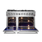 FORNO Massimo 48″ 6.58 cu. ft. Freestanding Gas Range with 8 Sealed Burners, Air Fryer Kit, Wok Support & Griddle in Stainless Steel, FFSGS6239-48