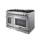 FORNO Appliance Package - 48" Gas Range, Wall Mount Range Hood, AP-FFSGS6239-48