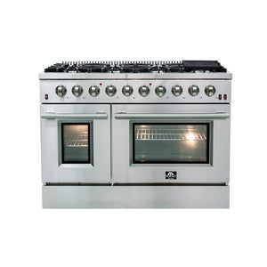 FORNO Galiano 48" 6.58 cu. ft. Gas Range with 8 Italian Burners in Stainless Steel, FFSGS6244-48