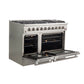 FORNO Galiano 48" 6.58 cu. ft. Gas Range with 8 Italian Burners in Stainless Steel, FFSGS6244-48