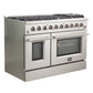 FORNO Galiano 48" 6.58 cu. ft. Gas Range with 8 Italian Burners in Stainless Steel, FFSGS6244-48