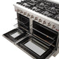 FORNO Galiano 48" 6.58 cu. ft. Gas Range with 8 Italian Burners in Stainless Steel, FFSGS6244-48