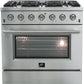 FORNO Appliance Package - 36 Inch Gas Range, 60 Inch Refrigerator, Microwave Drawer, Dishwasher, AP-FFSGS6244-36-7