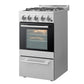 FORNO Lamazze 20" 2.05 cu. ft. Freestanding Gas Range with 4 Sealed Burners in Stainless Steel, FFSGS6265-20