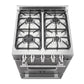 FORNO Breno 24" 2.3 cu. ft. Freestanding Gas Range with 4 Sealed Burners, Storage Drawer and Air Fryer Kit in Stainless Steel, FFSGS6272-24