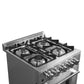 FORNO Breno 24" 2.3 cu. ft. Freestanding Gas Range with 4 Sealed Burners, Storage Drawer and Air Fryer Kit in Stainless Steel, FFSGS6272-24