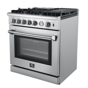 FORNO Lazio 30" 4.3 cu. ft. Gas Range with 5 Sealed Burners, Air Fryer and Griddle, FFSGS6276-30