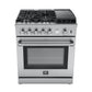 FORNO Lazio 30" 4.3 cu. ft. Gas Range with 5 Sealed Burners, Air Fryer and Griddle, FFSGS6276-30