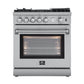 FORNO Appliance Package - 30" Gas Range with Airfryer, Range Hood, 36" Refrigerator, Dishwasher, AP-FFSGS6276-30-11