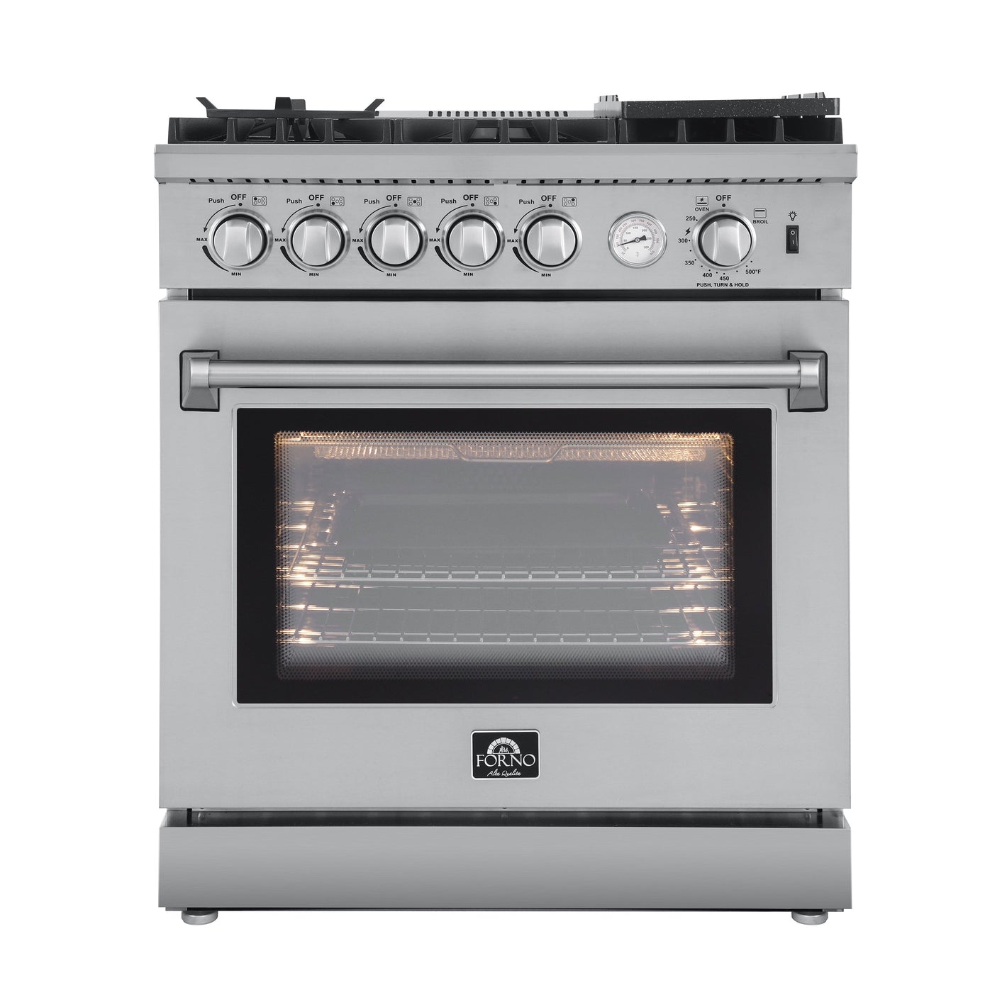 FORNO Lazio 30" 4.3 cu. ft. Gas Range with 5 Sealed Burners, Air Fryer and Griddle, FFSGS6276-30