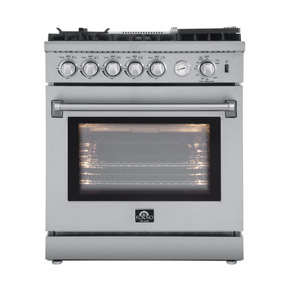 FORNO Lazio 30" 4.3 cu. ft. Gas Range with 5 Sealed Burners, Air Fryer and Griddle, FFSGS6276-30