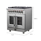 FORNO Massimo 30″ 4.32 cu. ft. Freestanding French Door Dual Fuel Range with 5 Burners, FFSGS6325-30
