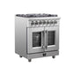FORNO Massimo 30″ 4.32 cu. ft. Freestanding French Door Dual Fuel Range with 5 Burners, FFSGS6325-30