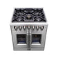 FORNO Massimo 30″ 4.32 cu. ft. Freestanding French Door Dual Fuel Range with 5 Burners, FFSGS6325-30