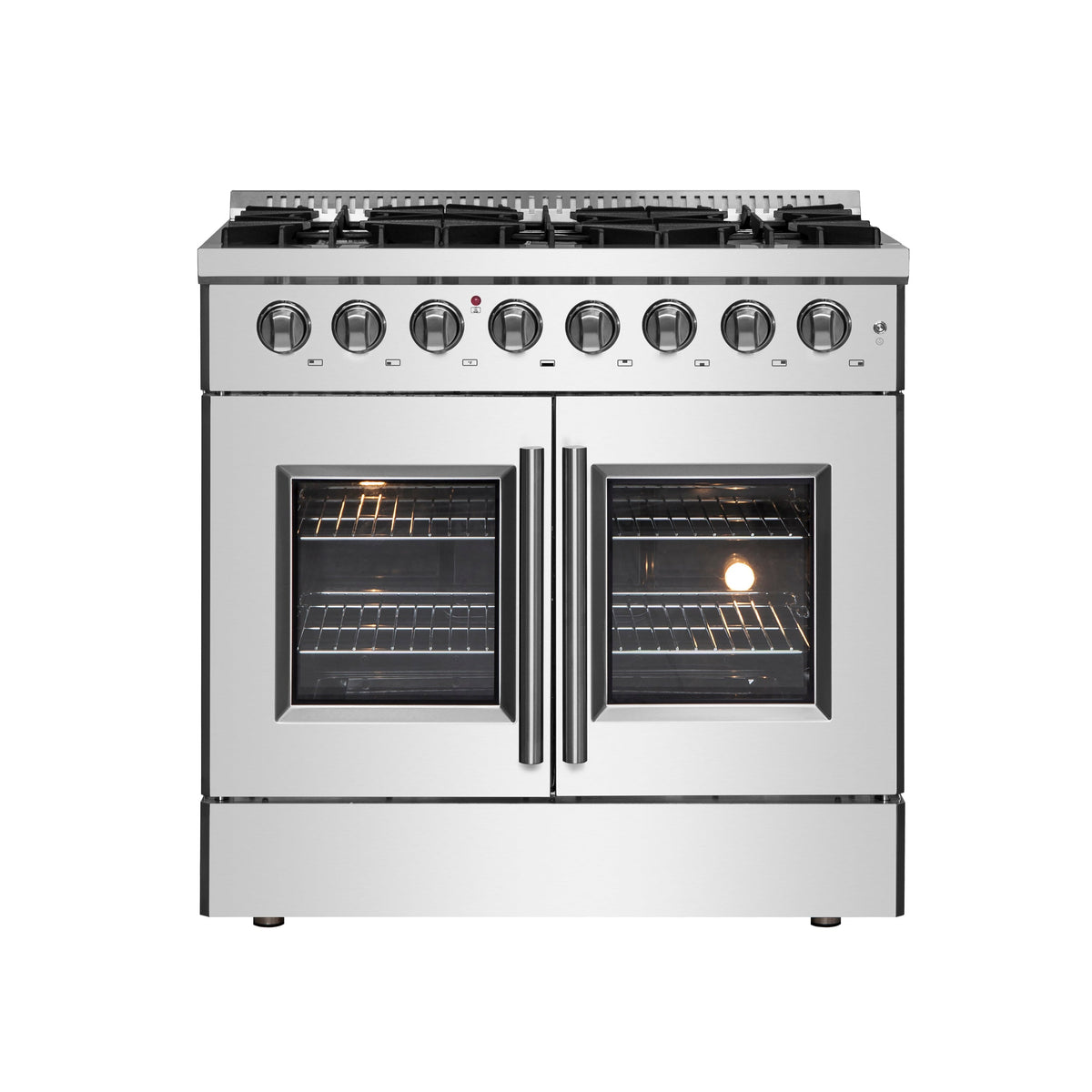 FORNO Galiano 36" 5.36 cu. ft. Dual Fuel Range with French Door in Stainless Steel, FFSGS6356-36