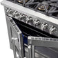 FORNO Capriasca 36" 5.36 cu. ft. Dual Fuel Range with 6 Brass Burners, Air Fryer Kit, Rotisserie Kit, Wok Support & Griddle in Stainless Steel, FFSGS6387-36