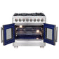 FORNO Capriasca 36" 5.36 cu. ft. Dual Fuel Range with 6 Brass Burners, Air Fryer Kit, Rotisserie Kit, Wok Support & Griddle in Stainless Steel, FFSGS6387-36