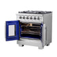 FORNO Capriasca 30" 4.32 cu. ft. French Door Gas Range with 5 Brass Burners, Air Fryer Kit, Rotisserie Kit, Wok Support & Griddle in Stainless Steel, FFSGS6460-30