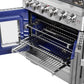 FORNO Capriasca 30" 4.32 cu. ft. French Door Gas Range with 5 Brass Burners, Air Fryer Kit, Rotisserie Kit, Wok Support & Griddle in Stainless Steel, FFSGS6460-30