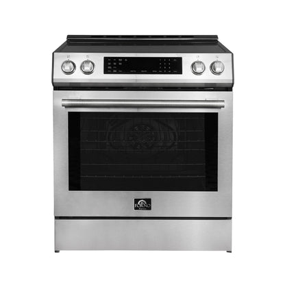 FORNO Espresso Donatello 30" 5 cu. ft. Induction Range with Air Fry and Self-Clean in Stainless Steel and Stainless Steel Handles, FFSIN0905-30