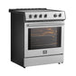 FORNO Espresso Leonardo 30" 5 cu. ft. Induction Range with Knob Control in Stainless Steel and Stainless Steel Accents, FFSIN0982-30