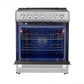 FORNO Espresso Leonardo 30" 5 cu. ft. Induction Range with Knob Control in Stainless Steel and Stainless Steel Accents, FFSIN0982-30