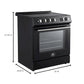 FORNO Espresso Leonardo 30" 5 cu. ft. Induction Range with Knob Control in Black and Stainless Steel Accents, FFSIN0982-30BLK
