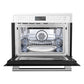 FORNO Espresso Oliena 24" 1.6 cu. ft. Built-In Microwave Oven in White with Stainless Steel Handles, FMWDR3093-24WHT