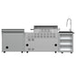 FORNO Bulnes Outdoor Kitchen - 40" BBQ, 95,000 BTU, 5 Burners, Sear & Rotisserie Infrared with Side Burner, Stainless Steel Outdoor Kitchen with 1.8 cu.ft. Beverage Center and Black Granite Countertops