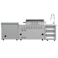 FORNO Bulnes Outdoor Kitchen - 40" BBQ, 95,000 BTU, 5 Burners, Sear & Rotisserie Infrared with Side Burner, Stainless Steel Outdoor Kitchen with 1.8 cu.ft. Beverage Center & White Sintered Stone Countertops