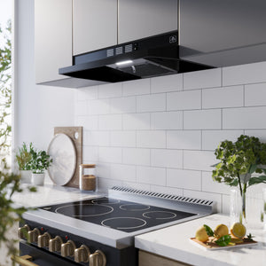 FORNO Cappa 30" 200 CFM Compact Under Cabinet Convertible Range Hood in Black, FRHUC5200-30BLK