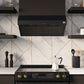 FORNO Espresso Package - 30" Electric Range, Range Hood and Refrigerator in Black with Stainless Steel Handles