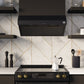 FORNO Espresso Package - 30" Electric Range and Range Hood in Black with Antique Brass Handles, FBDL-002-02US