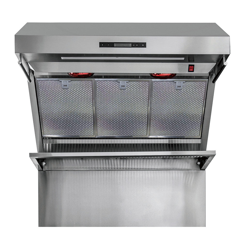 FORNO Savona 36" 1,200 CFM Wall Mount Range Hood with Back Splash and Hybrid Filters, FRHWM5029-36HB