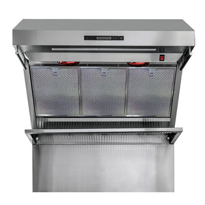 FORNO Savona 36" 1,200 CFM Wall Mount Range Hood with Back Splash and Hybrid Filters, FRHWM5029-36HB
