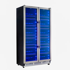 FORNO Vernazza 40" 25.07 cu.ft. 166 Bottle Dual Zone Wine Cooler in Stainless Steel, FWCDR6642-40S