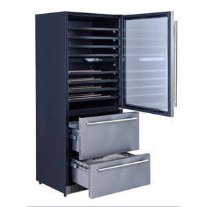 FORNO Capraia 30" 144 Bottle & 200 Can Triple Zone Wine Cooler, FWCDR6661-30S