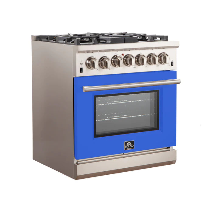 Forno Capriasca 30" Freestanding Gas Range Blue Door