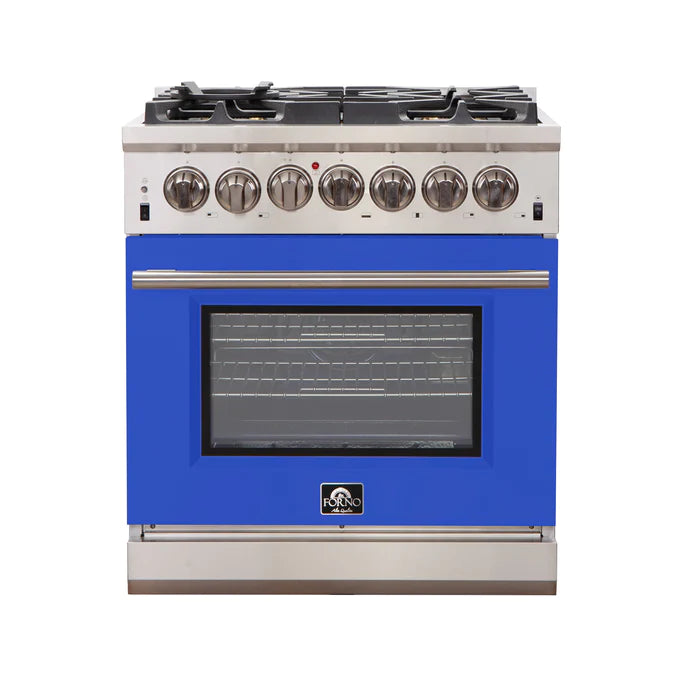 Forno Capriasca 30" Freestanding Gas Range Blue Door