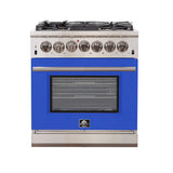 Forno Capriasca 30" Freestanding Gas Range Blue Door