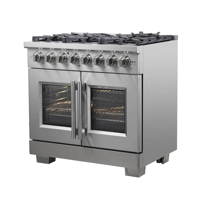 Forno Capriasca 36" Freestanding French Door Dual Fuel Range