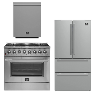 FORNO Appliance Package - 36" Dual Fuel Range, Dishwasher, 36" Refrigerator, FBDL-004-02CAUS