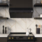FORNO Espresso Package - 30" Gas Range and Under Cabinet Range Hood in Black with Stainless Steel Accents