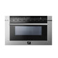 FORNO Appliance Package - 30" Gas Range, 30" Range Hood, Microwave Drawer, AP-FFSGS6276-30-W-3